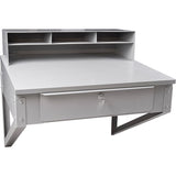 Wall-mounted workshop desk, 34-1/2" W x 28" D x 31" H, Gray - FI518