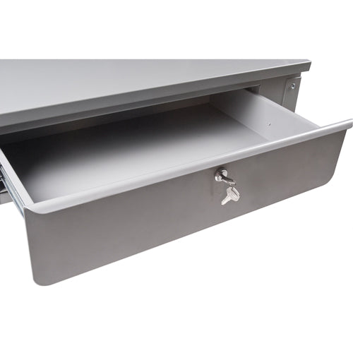 Wall-mounted workshop desk, 34-1/2" W x 28" D x 31" H, Gray - FI518