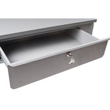 Wall-mounted workshop desk, 34-1/2" W x 28" D x 31" H, Gray - FI518