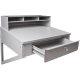 Wall-mounted workshop desk, 34-1/2" W x 28" D x 31" H, Gray - FI518