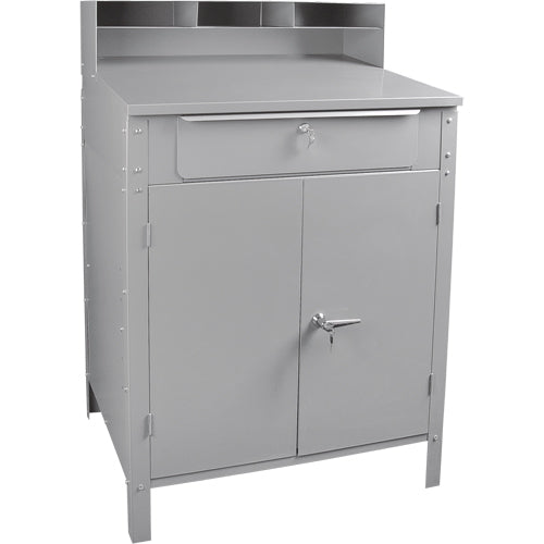 Pupitre d'atelier de style armoire, 34-1/2" la x 30" p x 53" h, Gris - FI520