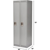 Casiers, Bloc de 2, 24" x 18" x 72", Acier, Gris, Rivet (assemblé) - FN461