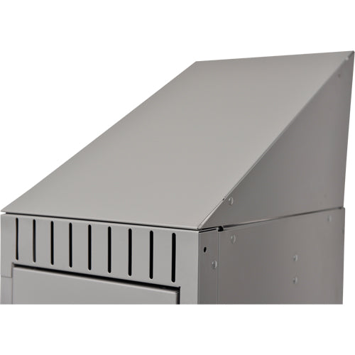 Dessus en pente, Bloc de 1, 18" p x 12" la x 10" ha, Gris, Acier - FL375