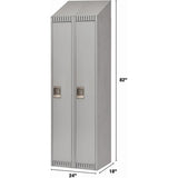 Casiers, Bloc de 2, 24" x 18" x 82", Acier, Gris, Démonté - FL381