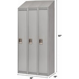 Casiers, Bloc de 3, 36" x 18" x 82", Acier, Gris, Démonté - FL382