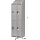 Casiers 2 niveaux en acier — solution de rangement modulaire pour vestiaires