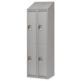 Casiers 2 niveaux en acier — solution de rangement modulaire pour vestiaires