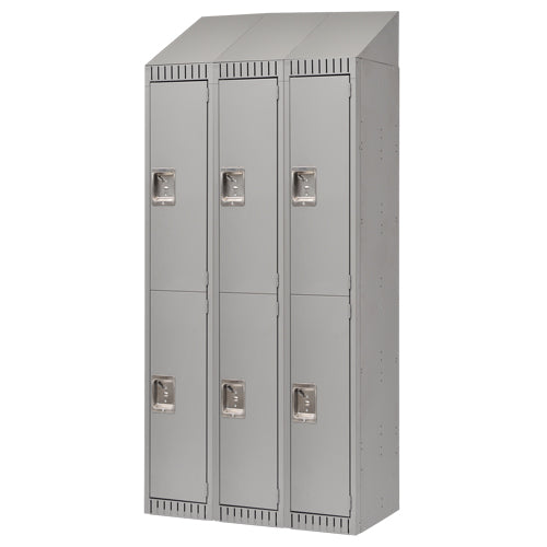 Casiers 2 niveaux en acier — solution de rangement modulaire pour vestiaires