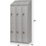 Casiers 2 niveaux en acier — solution de rangement modulaire pour vestiaires