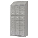 Casiers, 6 niveaux, Bloc de 3, 36" x 18" x 82", Acier, Gris, Démonté - FL390