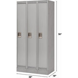 Casiers, Bloc de 3, 36" x 18" x 76", Acier, Gris, Démonté - FL394