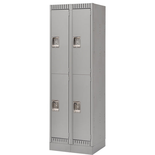 Casiers, 2 niveaux, Bloc de 2, 24" x 18" x 76", Acier, Gris, Démonté - FL397