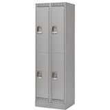 Casiers, 2 niveaux, Bloc de 2, 24" x 18" x 76", Acier, Gris, Démonté - FL397