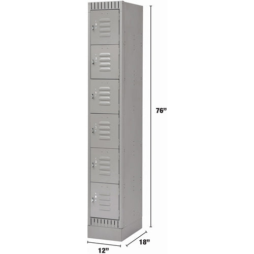 Casiers, 6 niveaux, Acier, Démonté, Module de rangement industriel pour vestiaires