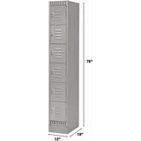 Casiers, 6 niveaux, Acier, Démonté, Module de rangement industriel pour vestiaires