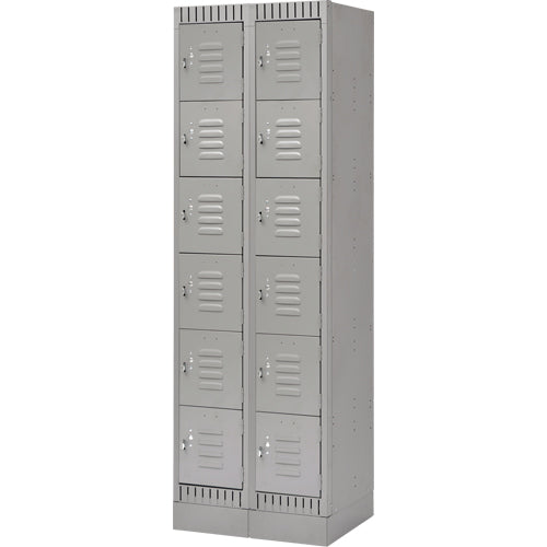 Casiers, 6 niveaux, Acier, Démonté, Module de rangement industriel pour vestiaires
