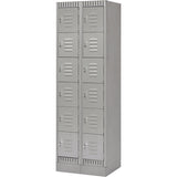 Casiers, 6 niveaux, Acier, Démonté, Module de rangement industriel pour vestiaires