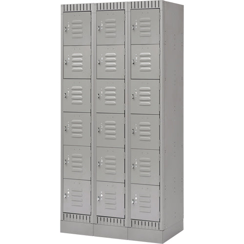 Casiers, 6 niveaux, Acier, Démonté, Module de rangement industriel pour vestiaires