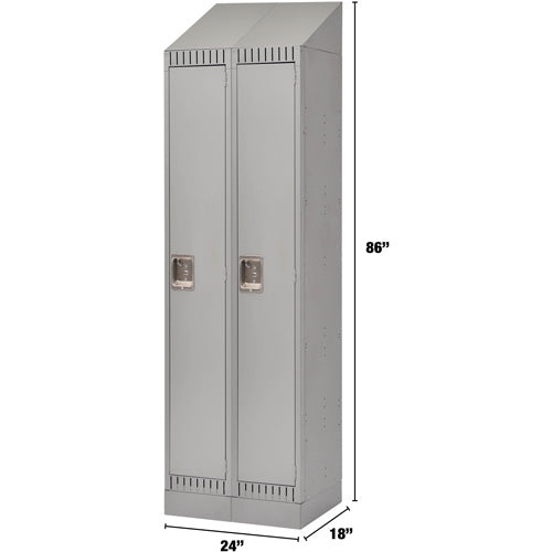 Casiers, Bloc de 2, 24" x 18" x 86", Acier, Gris, Démonté - FL405