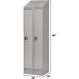 Casiers, Bloc de 2, 24" x 18" x 86", Acier, Gris, Démonté - FL405