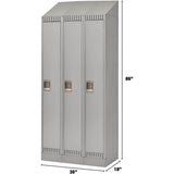 Casiers, Bloc de 3, 36" x 18" x 86", Acier, Gris, Démonté - FL406