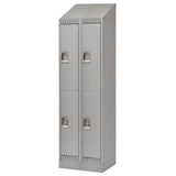 Casiers, 2 niveaux, Bloc de 2, 24" x 18" x 86", Acier, Gris, Démonté - FL409