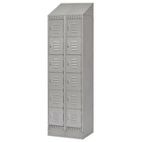 Casiers, 6 niveaux, Bloc de 2, 24" x 18" x 86", Acier, Gris, Démonté - FL413