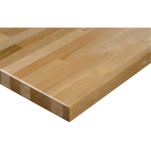 Dessus d'établi en bois dur avec bordure carrée et épaisseur de 1-1/4"