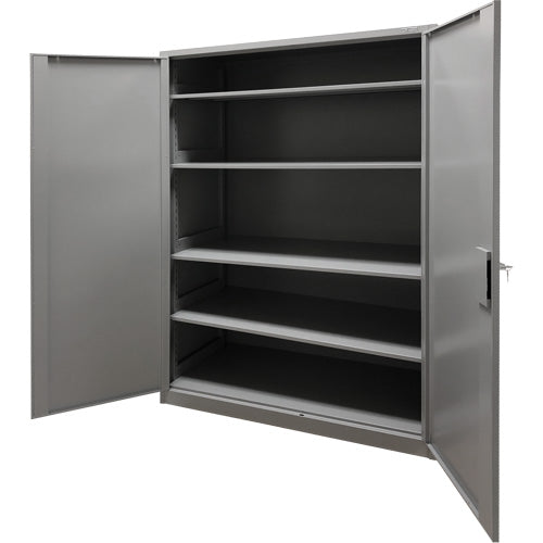 Armoire de rangement, Acier, 4 Tablettes, 78" h x 48" la x 24" P, Gris - FN427
