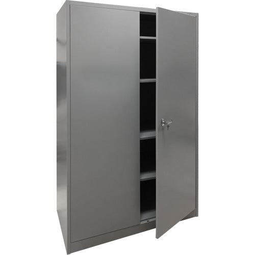 Armoire de rangement, Acier, 4 Tablettes, 78" h x 48" la x 24" P, Gris - FN427