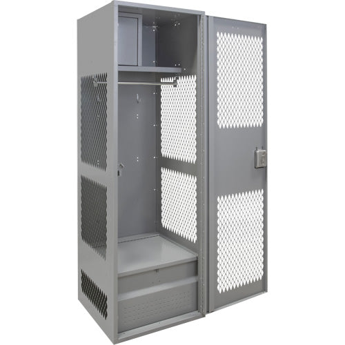 Casier pour équipement avec porte, Acier, 24" la x 18" p x 72" h, Gris - FN467