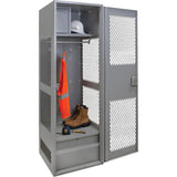 Casier pour équipement avec porte, Acier, 24" la x 18" p x 72" h, Gris - FN467