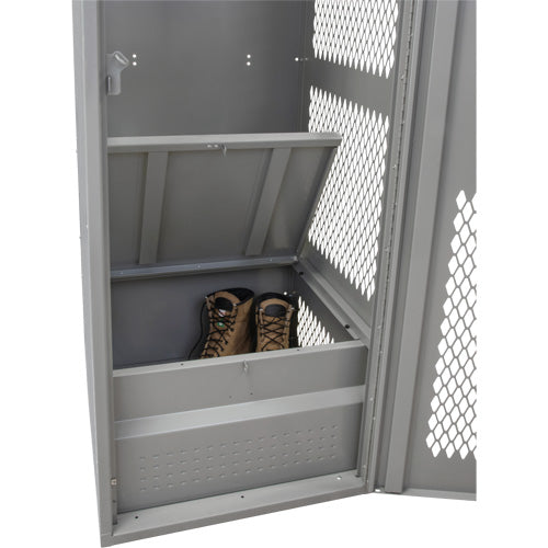 Casier pour équipement avec porte, Acier, 24" la x 18" p x 72" h, Gris - FN467