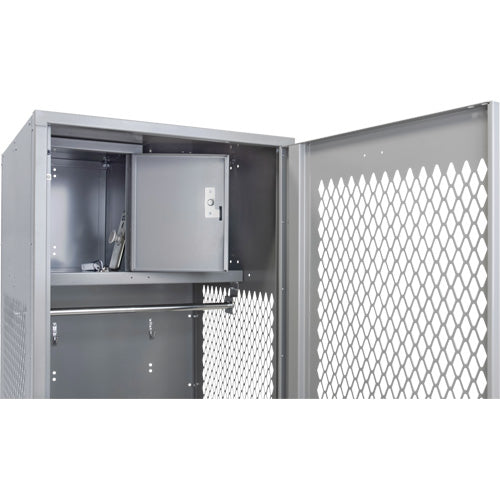 Casier pour équipement avec porte, Acier, 24" la x 18" p x 72" h, Gris - FN467