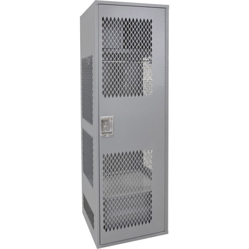 Casier pour équipement avec porte, Acier, 24" la x 18" p x 72" h, Gris - FN467