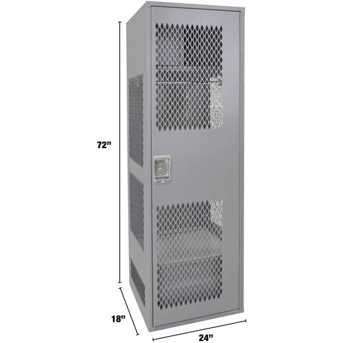 Casier pour équipement avec porte, Acier, 24" la x 18" p x 72" h, Gris - FN467
