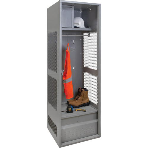 Casier pour équipement, Acier, 24" la x 18" p x 72" h, Gris - FN469
