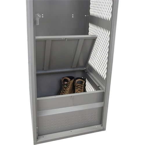 Casier pour équipement, Acier, 24" la x 18" p x 72" h, Gris - FN469