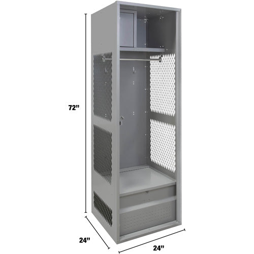 Casier pour équipement, Acier, 24" la x 24" p x 72" h, Gris - FN468