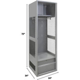 Casier pour équipement, Acier, 24" la x 24" p x 72" h, Gris - FN468