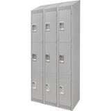 Casiers, 3 niveaux, Bloc de 3, 36" x 18" x 82", Acier, Gris, Démonté - FN666