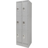 Casiers, 3 niveaux, Bloc de 2, 24" x 18" x 76", Acier, Gris, Démonté - FN668