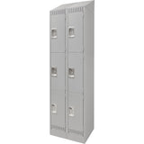 Casiers, 3 niveaux, Bloc de 2, 24" x 18" x 86", Acier, Gris, Démonté - FN671