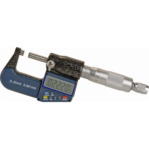 Micromètre numérique électronique, 0 - 1" (0 - 25 mm) gamme de mesure, Résolution de 0,00005" (0,00127 mm) - IA388