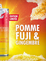 Bannière promotionnelle Red Bull édition limitée Pomme Fuji et gingembre