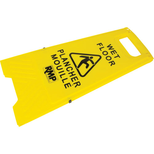 Panneau d'avertissement "Plancher mouillé", Bilingue avec pictogramme - JD391