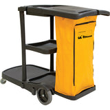 Chariot de nettoyage pour concierge, 51" x 20" x 38", Plastique, Noir - JG813