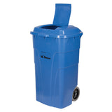 Rolling Recycling Bin, Curbside, Polyethylene, 65 US gal. - JH478