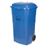 Rolling Recycling Bin, Curbside, Polyethylene, 65 US gal. - JH478