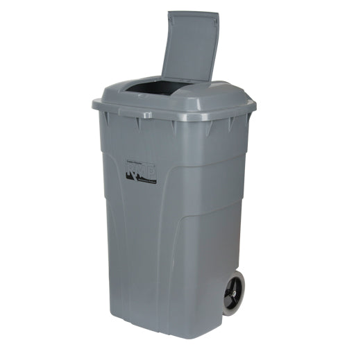 Bac d'ordures roulant, Polyéthylène, 65 gal. US - JH479